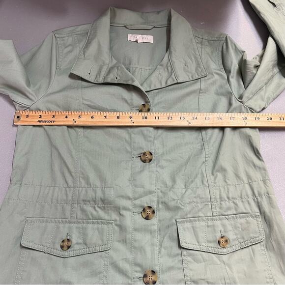 Talbots light green button down utility jacket women's size Small - Picture 9 of 10